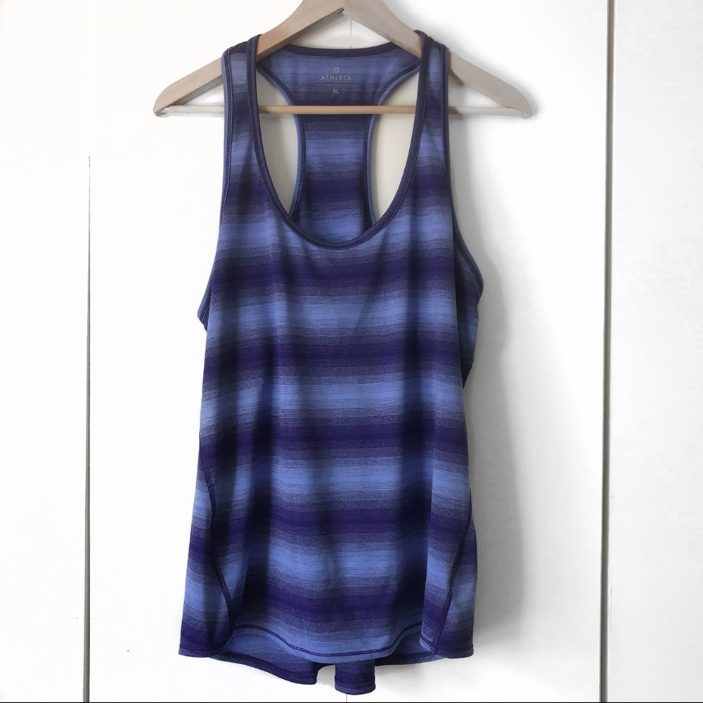 Athleta Blue Sleeveless Fitted Tank Top